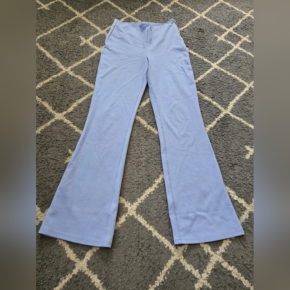 Fabletics 24/7 Kick Flare Pant Ponte High Rise Blue Wedgewood Size Medium - Picture 3 of 14